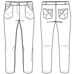 Moldes de confeccion para DAMA Pantalones Pantalon Jean 763